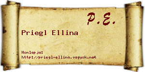 Priegl Ellina névjegykártya